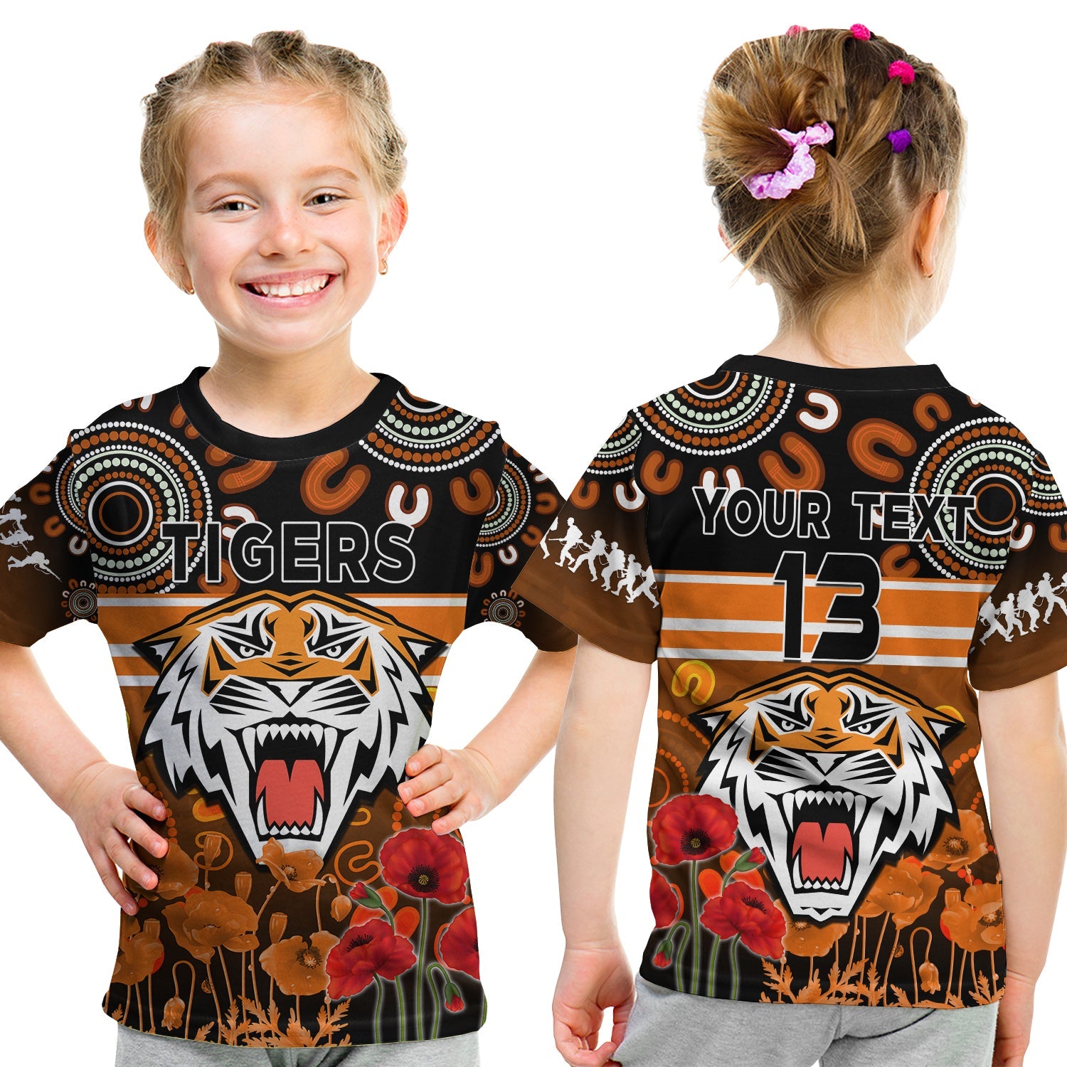 custom-text-and-number-wests-tigers-anzac-2022-t-shirt-kid-aboriginal-lest-we-forget