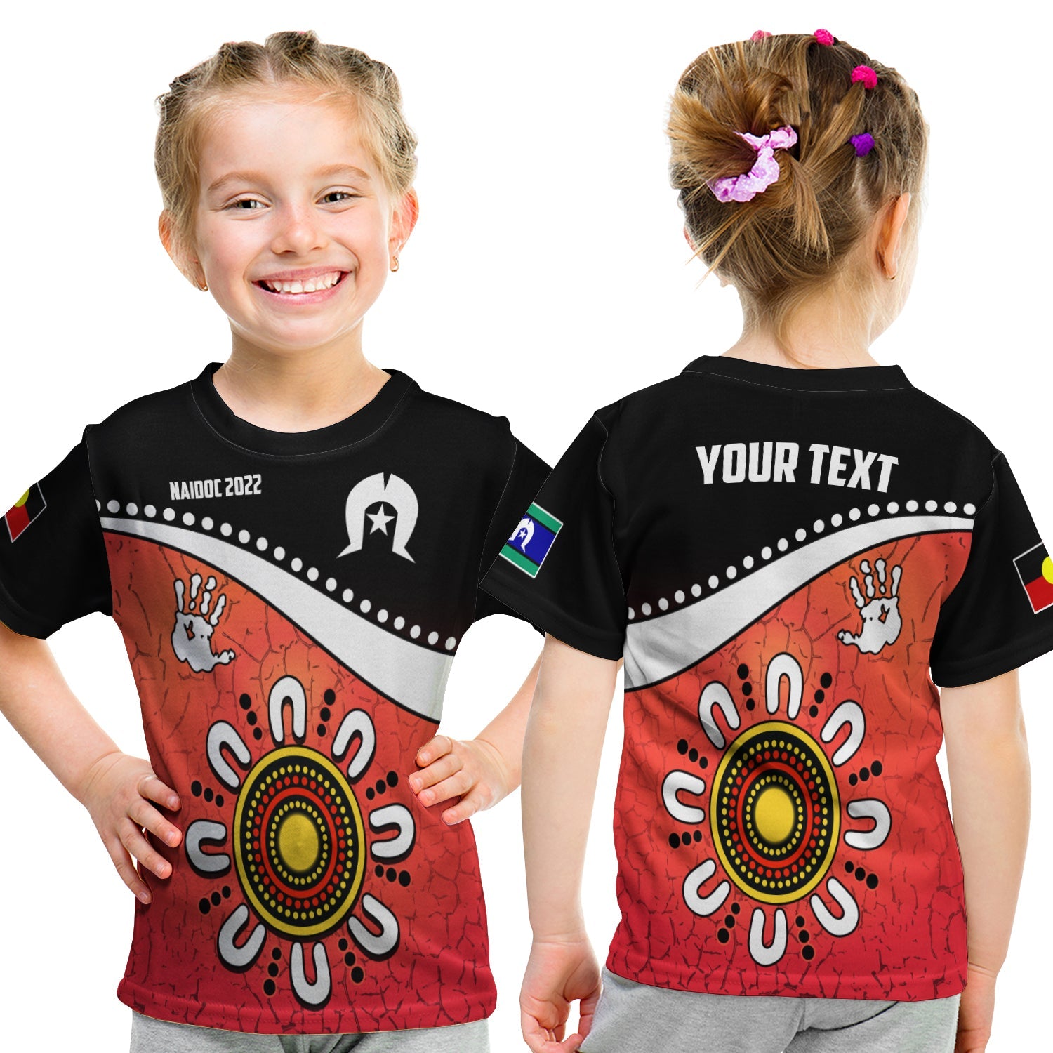 custom-personalised-naidoc-week-2022-t-shirt-kid-torres-strait-islander-version-red-aboriginal-the-dhari