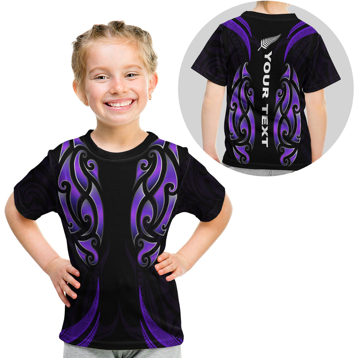 custom-personalised-new-zealand-maori-t-shirt-kid-simple-love-purple
