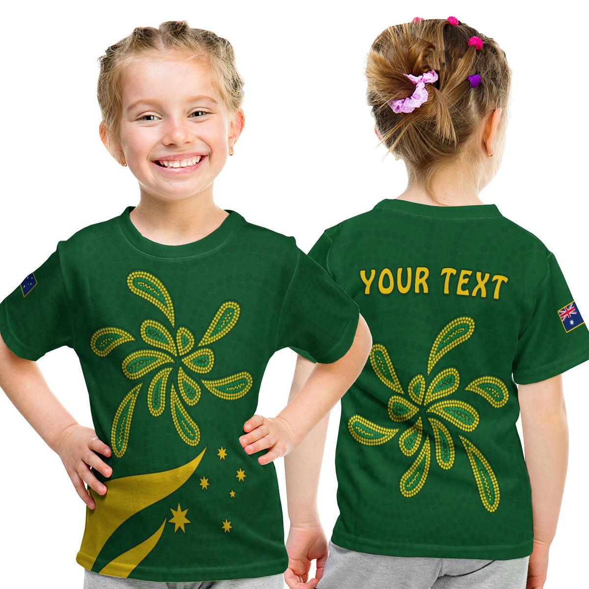 custom-personalised-green-and-gold-t-shirt-kid-australia-national-colours-lt13