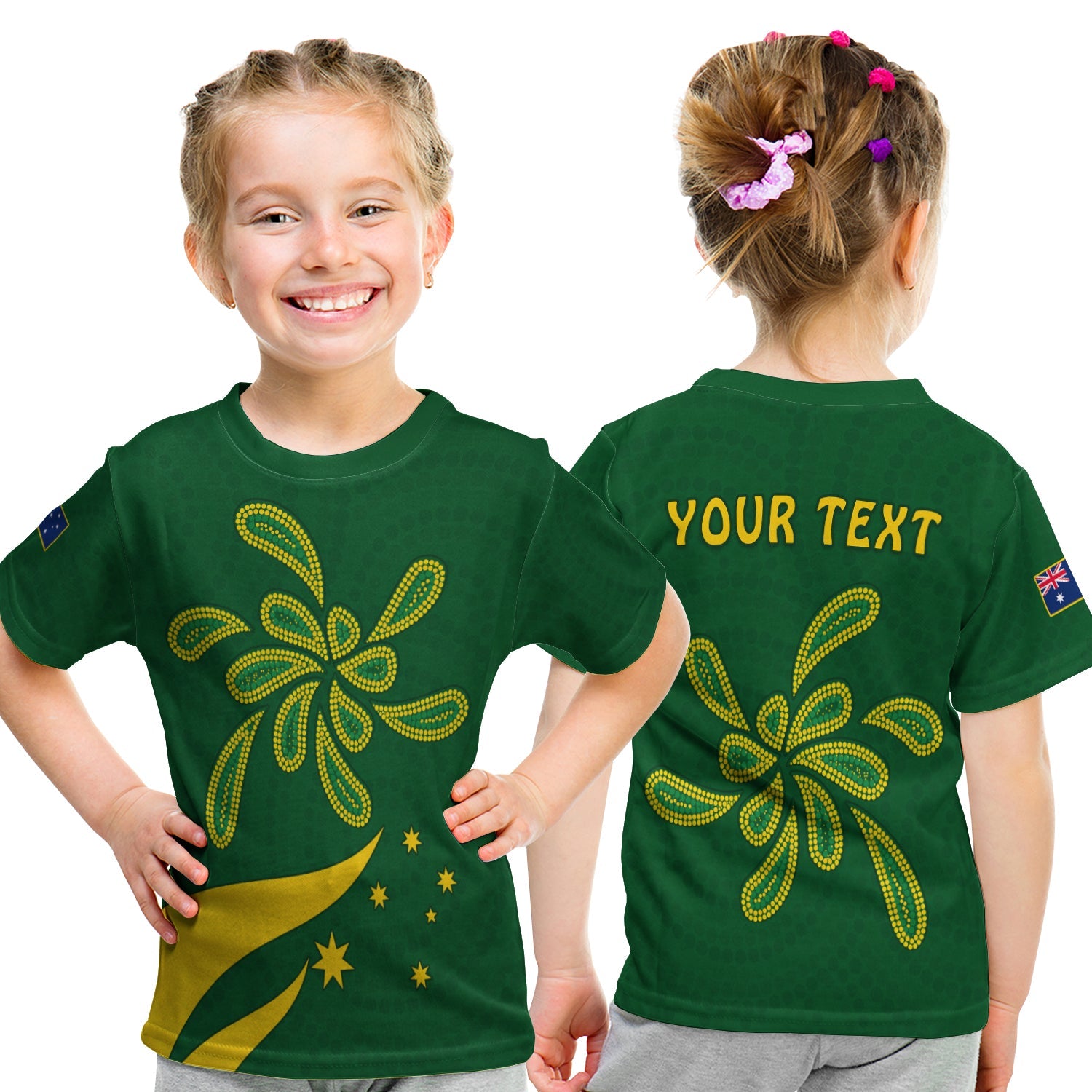 custom-personalised-green-and-gold-t-shirt-kid-australia-national-colours-lt13