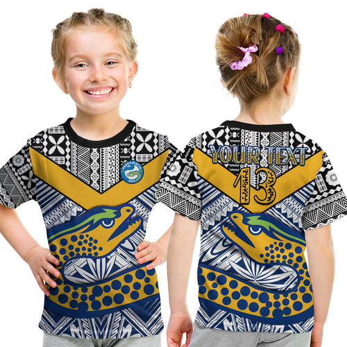 custom-text-and-number-eels-rugby-t-shirt-kid-polynesian-tapa-pattern-premiers