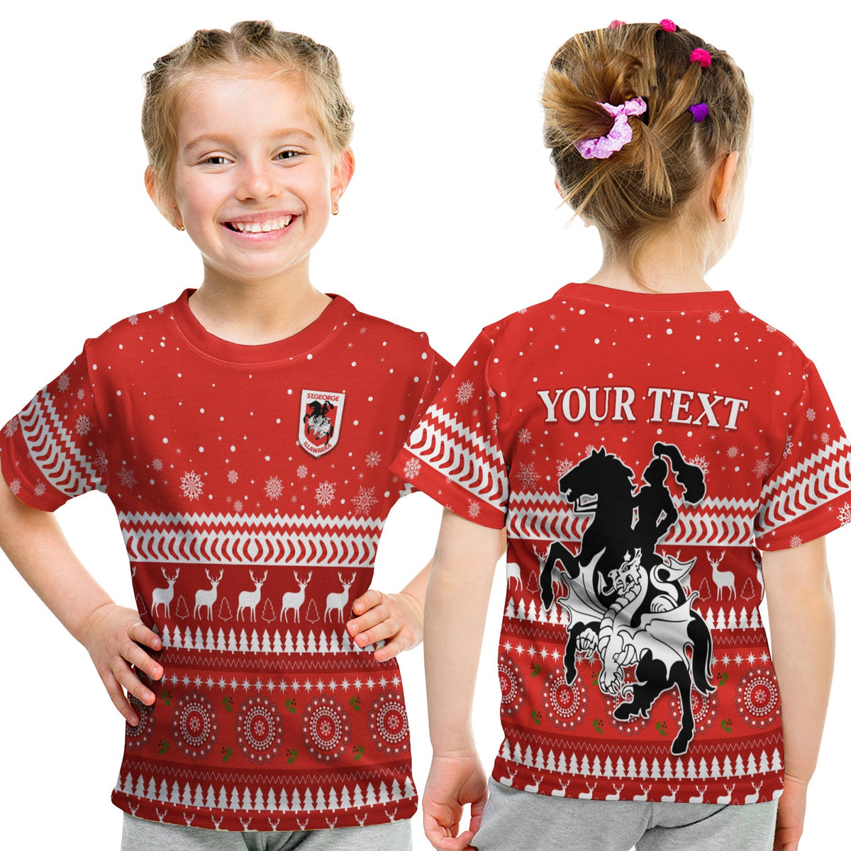 custom-personalised-dragons-t-shirt-kid-christmas-st-george-illawarra