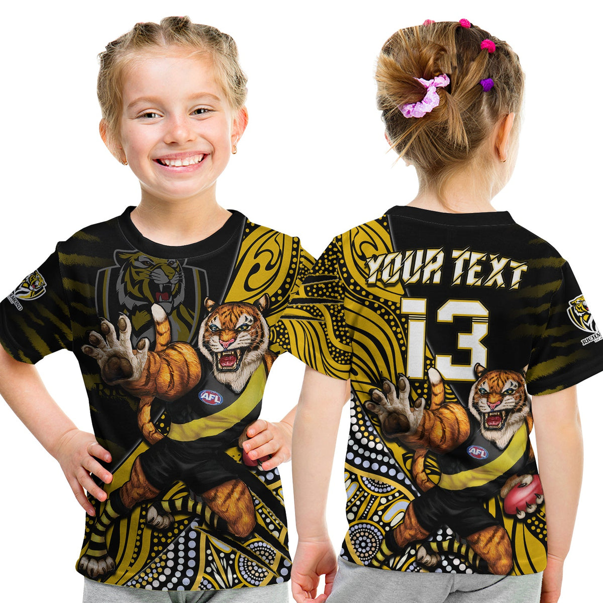 custom-text-and-number-richmond-football-t-shirt-kid-aboriginal-go-the-tigers-mascot