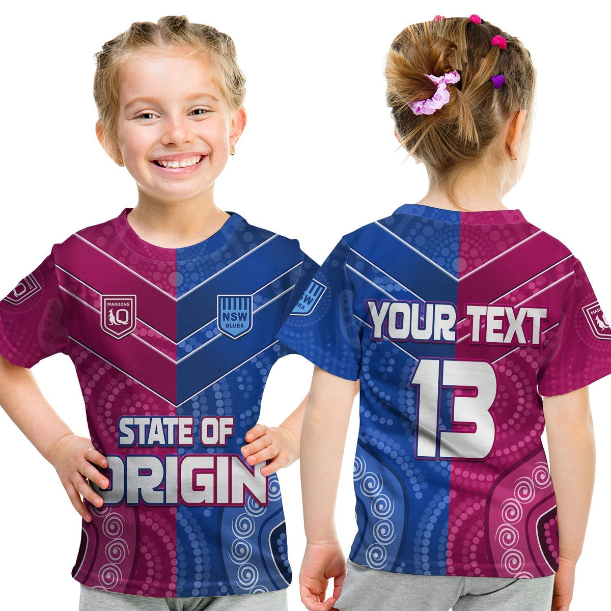 custom-text-and-number-blues-and-maroons-rugby-t-shirt-kid-origin-nsw-combine-queensland-aboriginal-australian-lt13