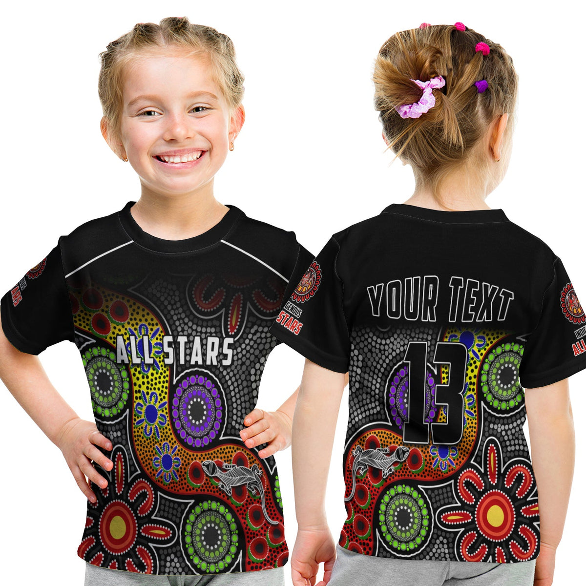 custom-text-and-number-all-stars-christmas-t-shirt-kid-indigenous-dreamtime