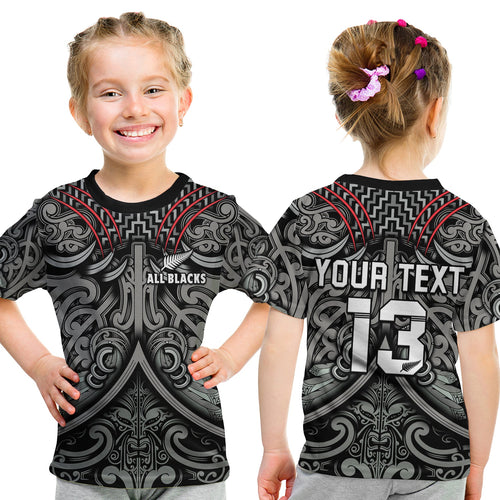 custom-text-and-number-new-zealand-silver-fern-rugby-t-shirt-kid-all-black-nz-maori-pattern