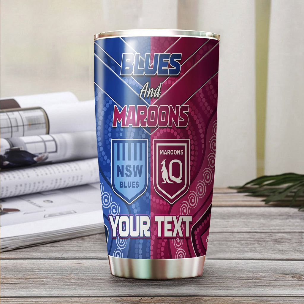 custom-personalised-blues-and-maroons-rugby-tumbler-origin-nsw-combine-queensland-aboriginal-australian-lt13
