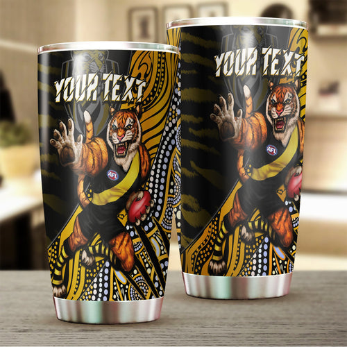 custom-personalised-richmond-football-tumbler-aboriginal-go-the-tigers-mascot