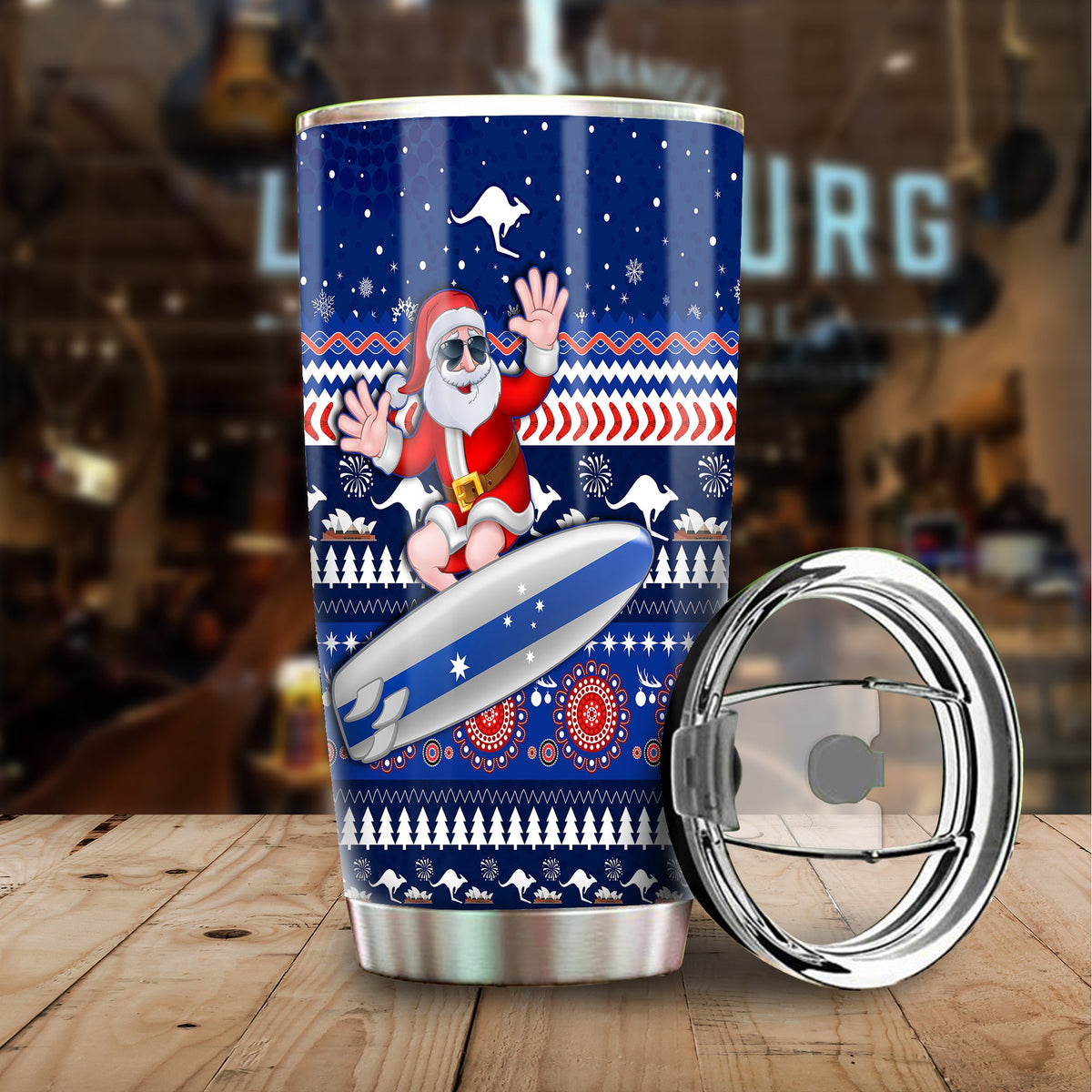 australia-christmas-tumbler-aussie-aboriginal-santa-claus-is-surfing-with-kangaroo