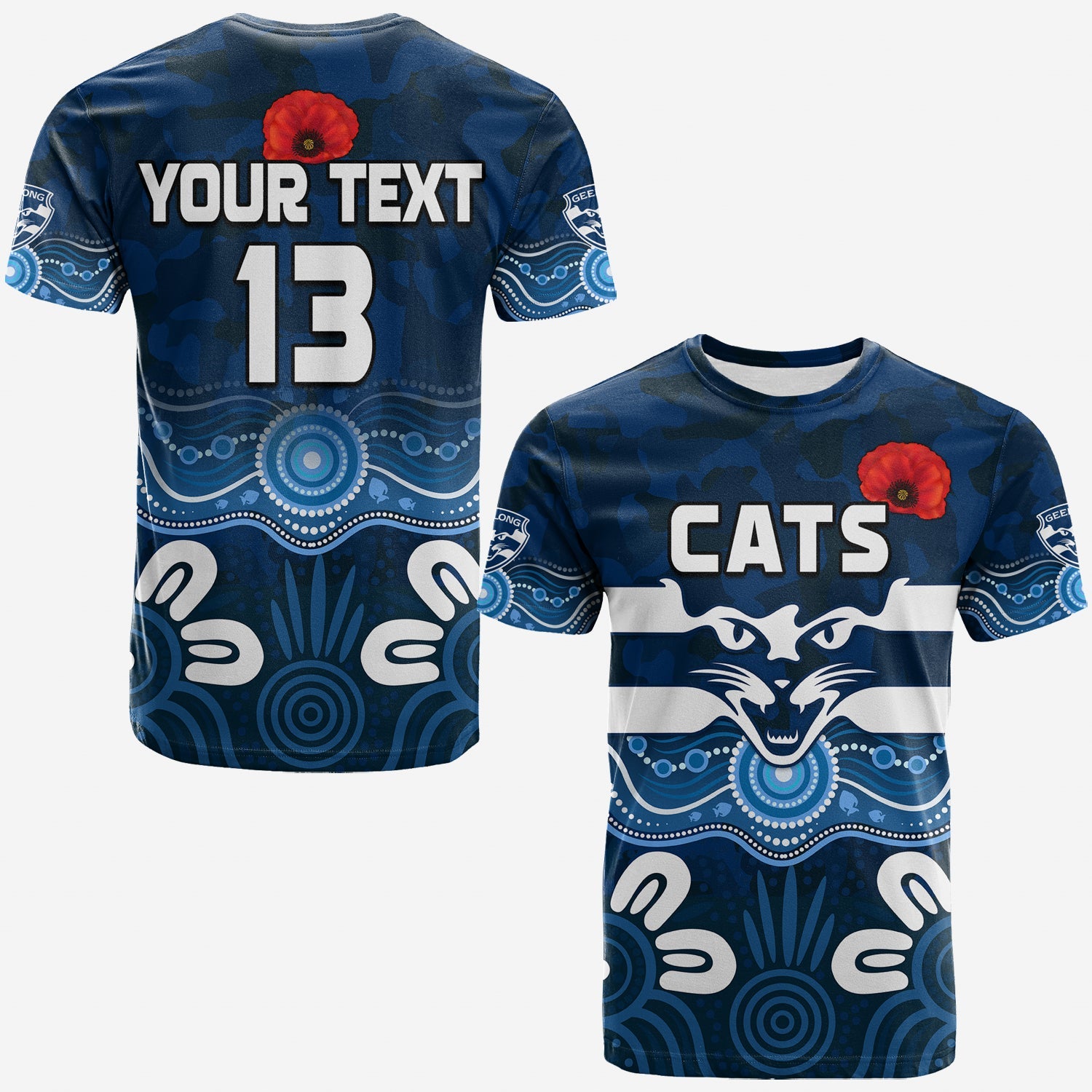 custom-text-and-number-cats-anzac-2022-t-shirt-geelong-football-aboriginal-poppy