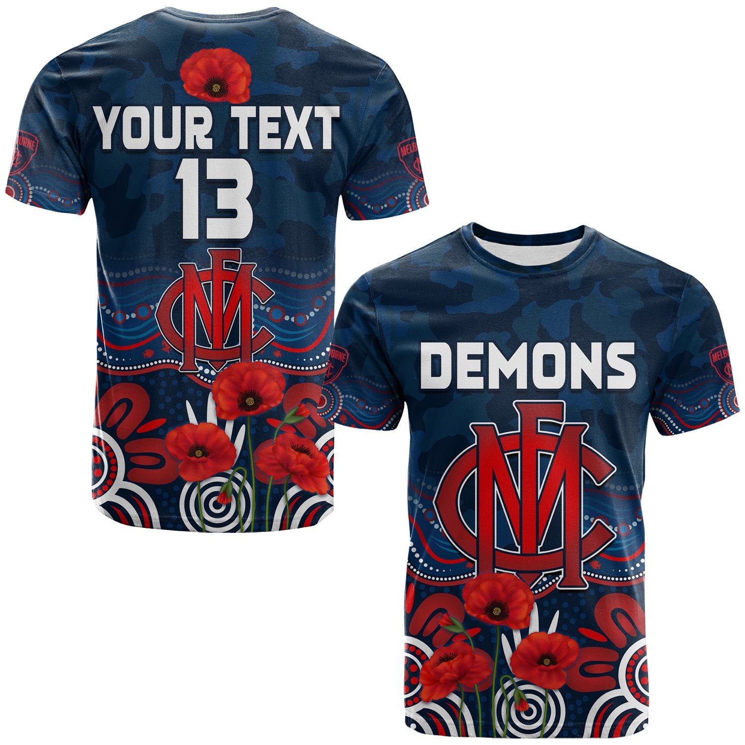 custom-text-and-number-demons-anzac-2022-t-shirt-melbourne-football-aboriginal-poppy