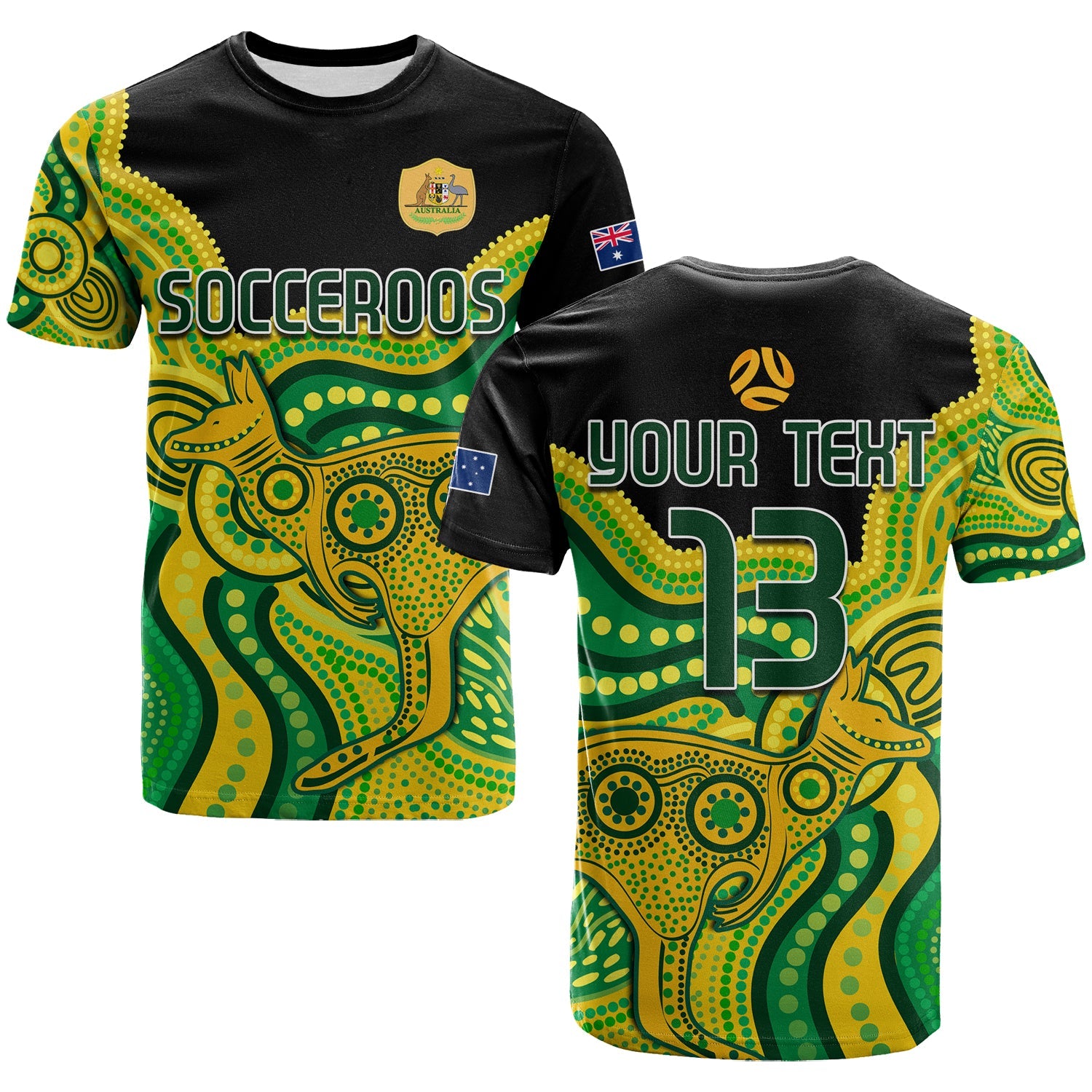 custom-text-and-number-australia-soccer-t-shirt-world-cup-football-2022-socceroos-we-are-champions