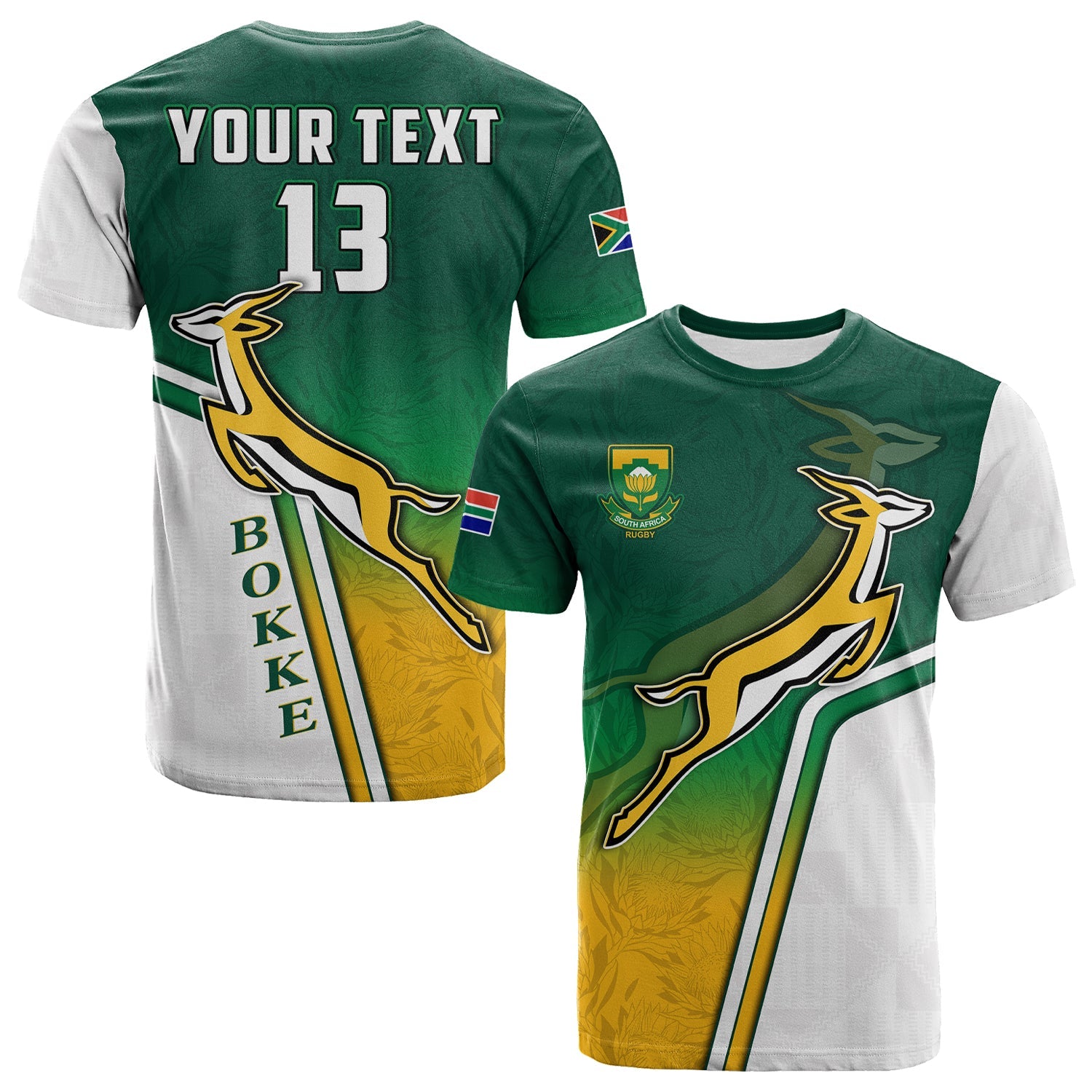 custom-text-and-number-south-africa-rugby-t-shirt-protea-flower-springboks-go-bokke