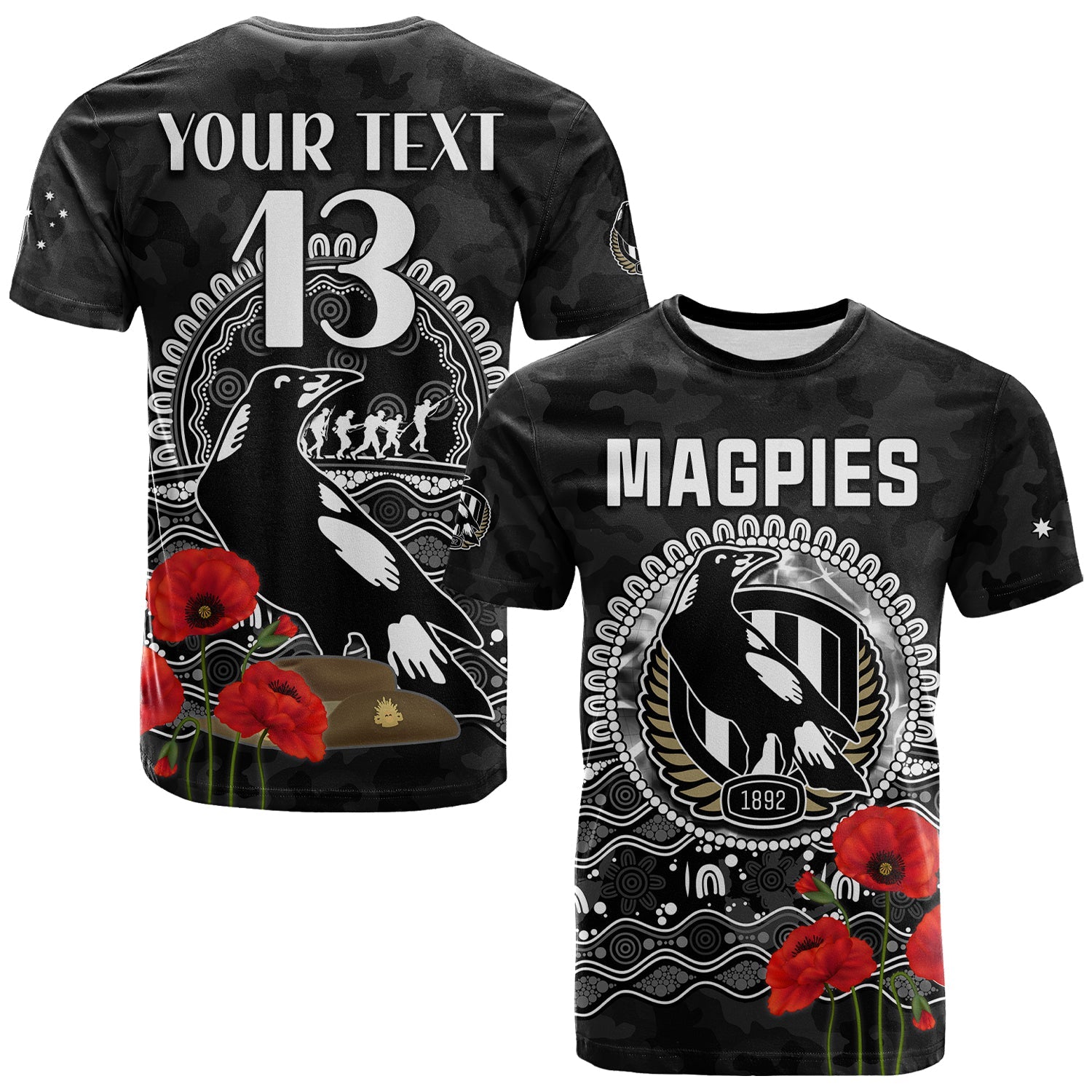 custom-text-and-number-magpies-football-anzac-day-t-shirt-speical-poppy-mix-aboriginal