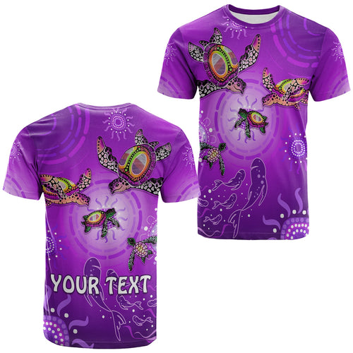 custom-personalised-australian-aboriginal-t-shirt-happy-turtle-family-version-purple