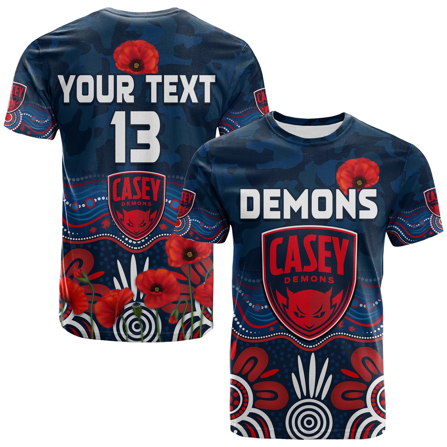 custom-text-and-number-demons-anzac-2022-t-shirt-casey-football-aboriginal-poppy