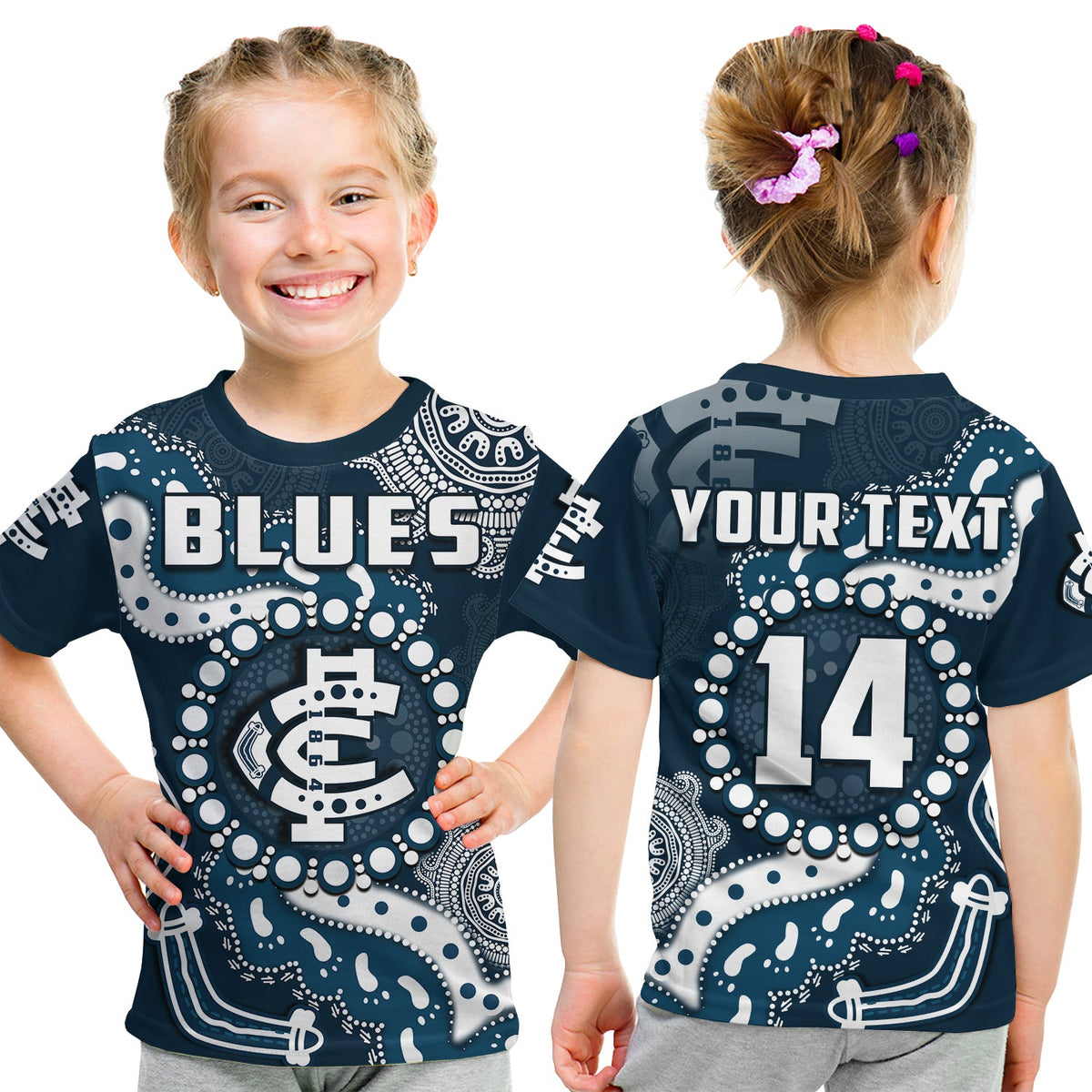 custom-text-and-number-carlton-football-t-shirt-kid-blues-1864-boomerang-indigenous-artsy