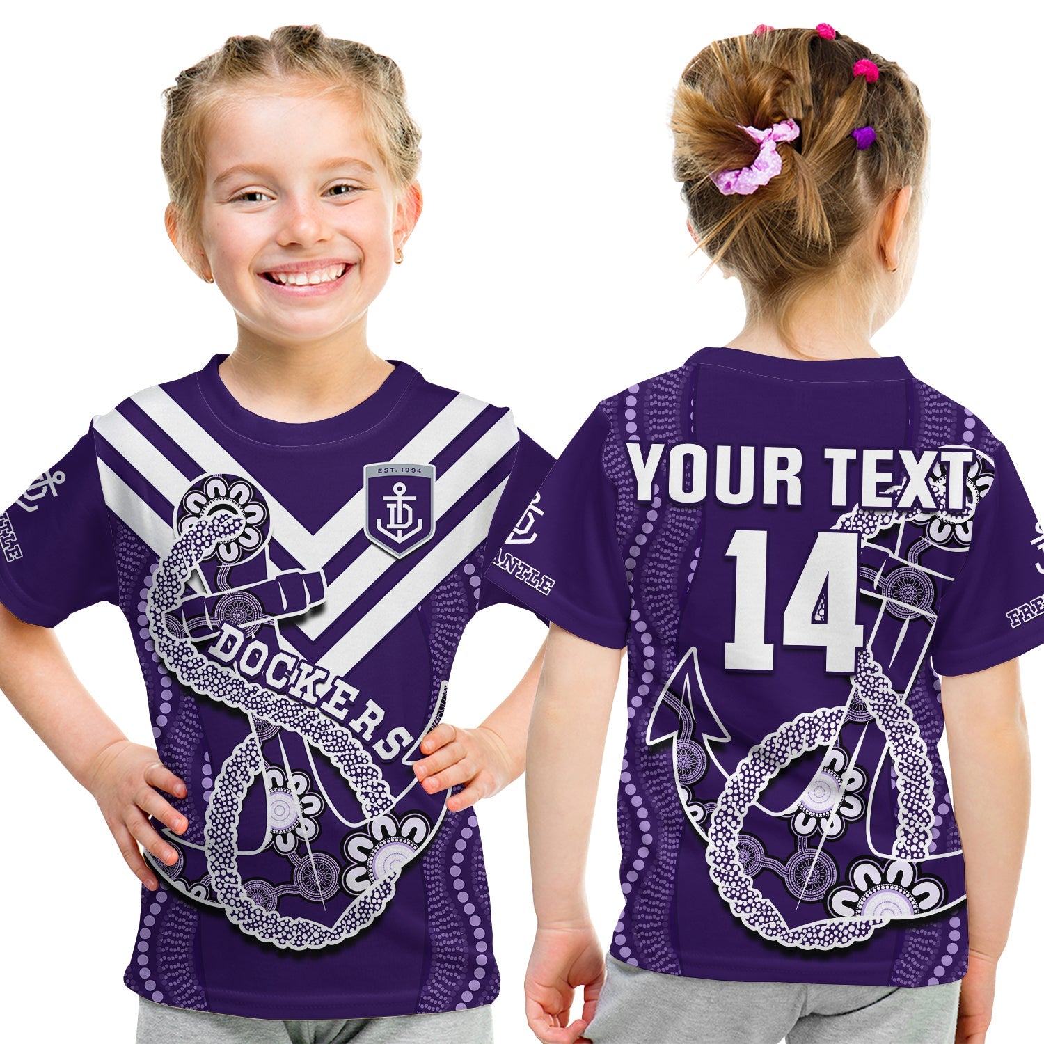 custom-text-and-number-dockers-football-t-shirt-kid-fremantle-anchor-mix-aboriginal-pattern-dynamic-style