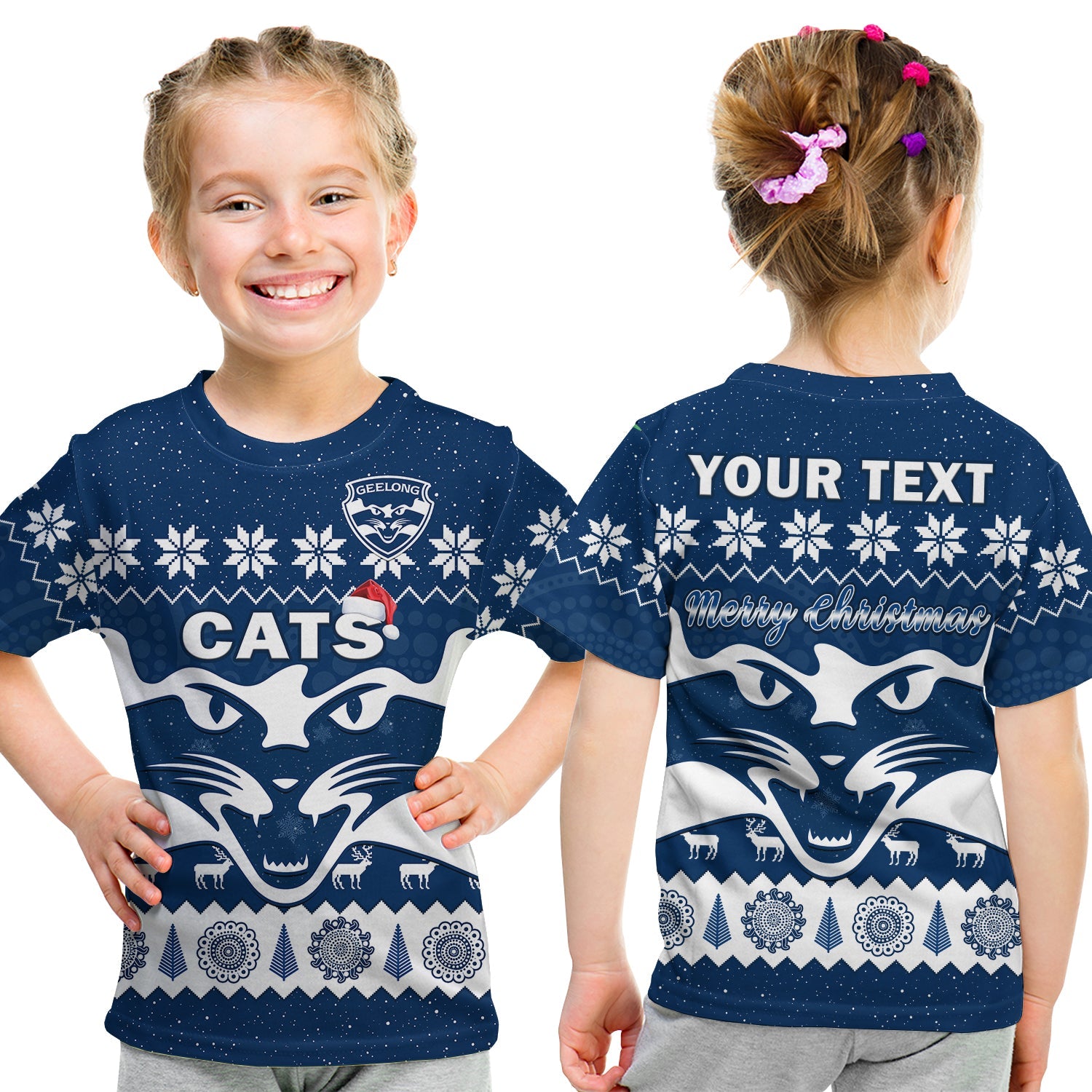 custom-personalised-cats-football-christmas-t-shirt-kid-geelong-aboriginal-painting