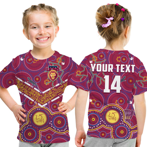 custom-text-and-number-brisbane-football-t-shirt-kid-indigenous-pattern-go-lions-unique-version