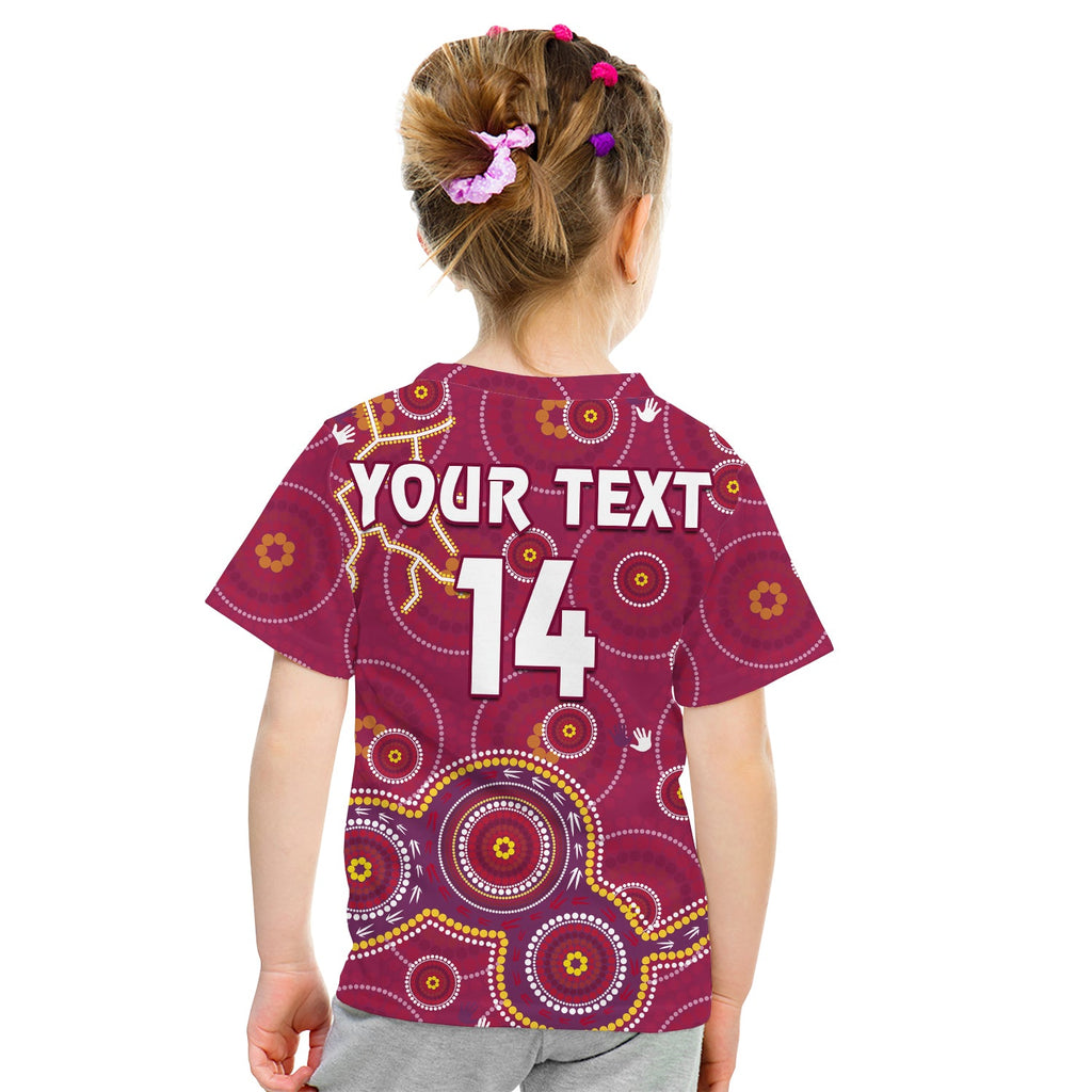 custom-text-and-number-maroons-rugby-t-shirt-kid-kangaroo-indigenous-pattern-unique-version