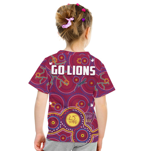 brisbane-football-t-shirt-kid-indigenous-pattern-go-lions-unique-style