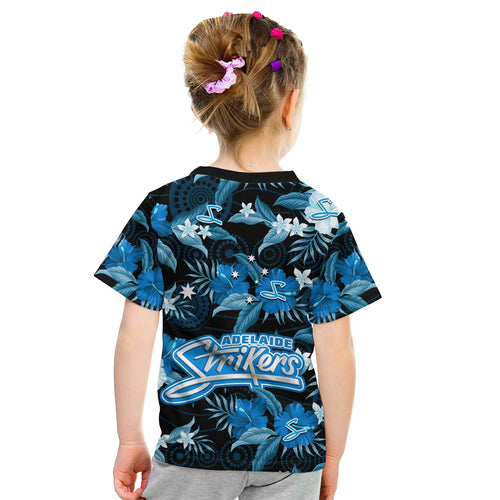 adelaide-strikers-cricket-t-shirt-kid-aboriginal-art-mix-tropical-flowers