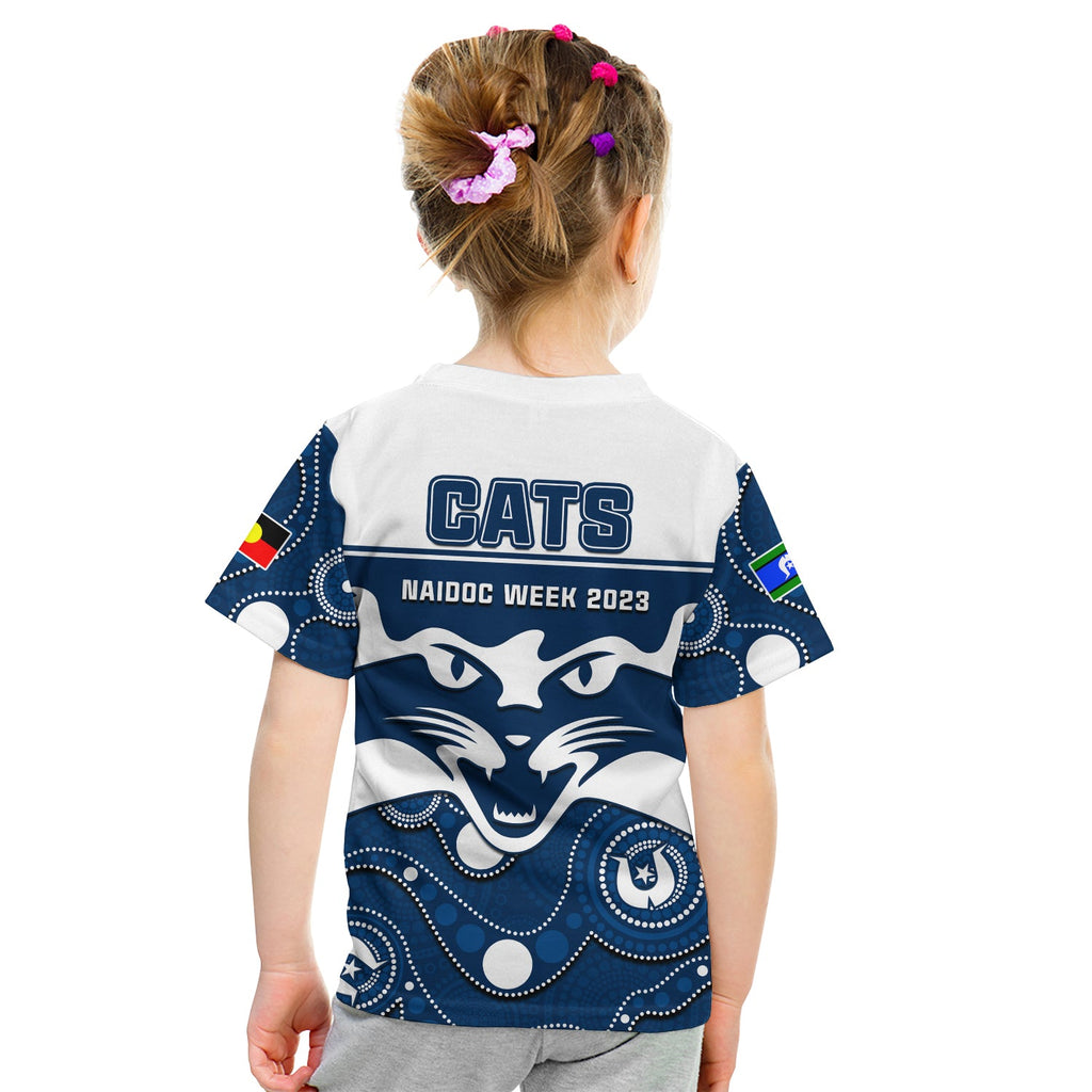 geelong-football-naidoc-2023-t-shirt-kid-cats-for-our-elders-indigenous-art