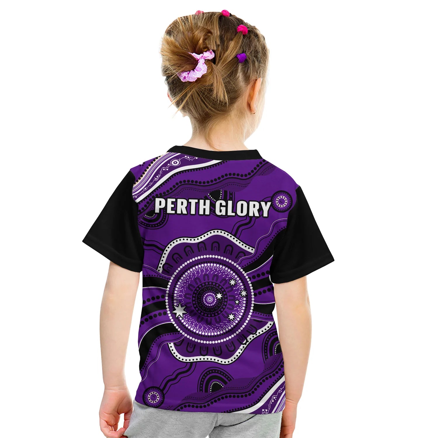 perth-glory-football-t-shirt-kid-dot-painting-style