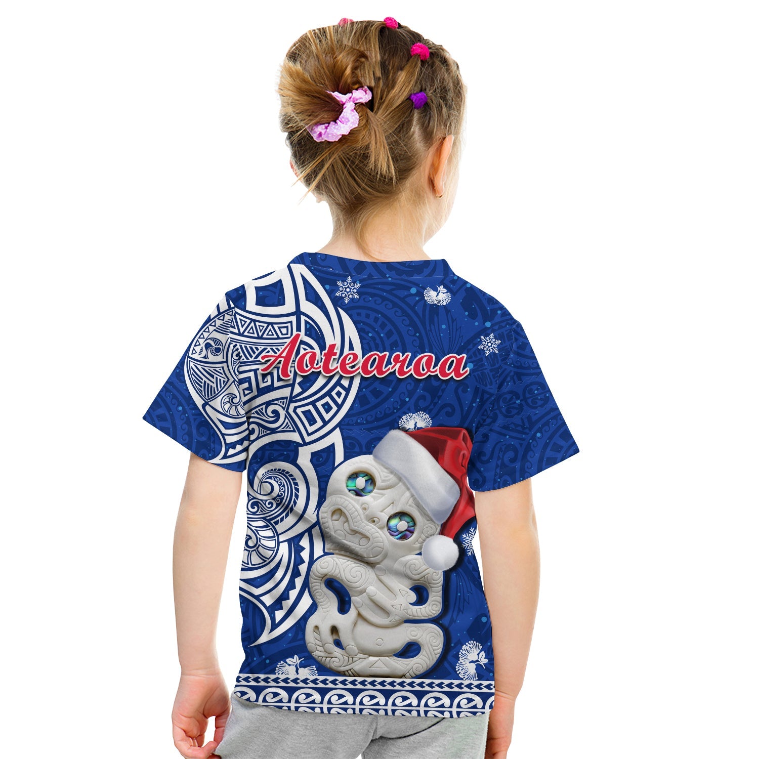 new-zealand-christmas-t-shirt-hei-tiki-blue-pohutukawa-meri-kirihimete