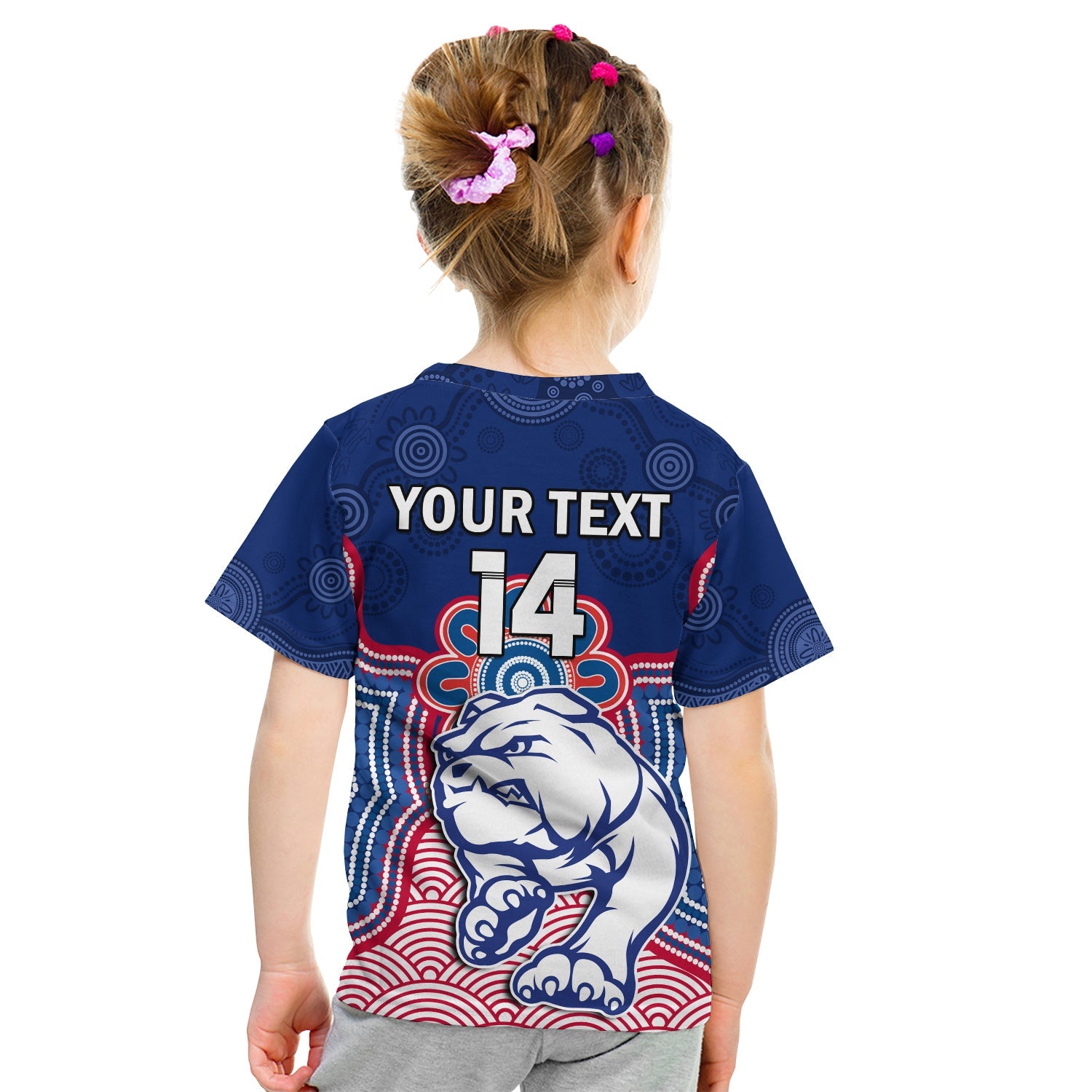 custom-text-and-number-bulldogs-football-t-shirt-kid-western-doggies-aboriginal-art