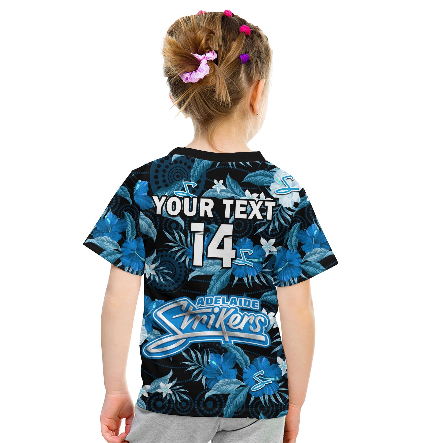 custom-text-and-number-adelaide-strikers-cricket-t-shirt-kid-aboriginal-art-mix-tropical-flowers