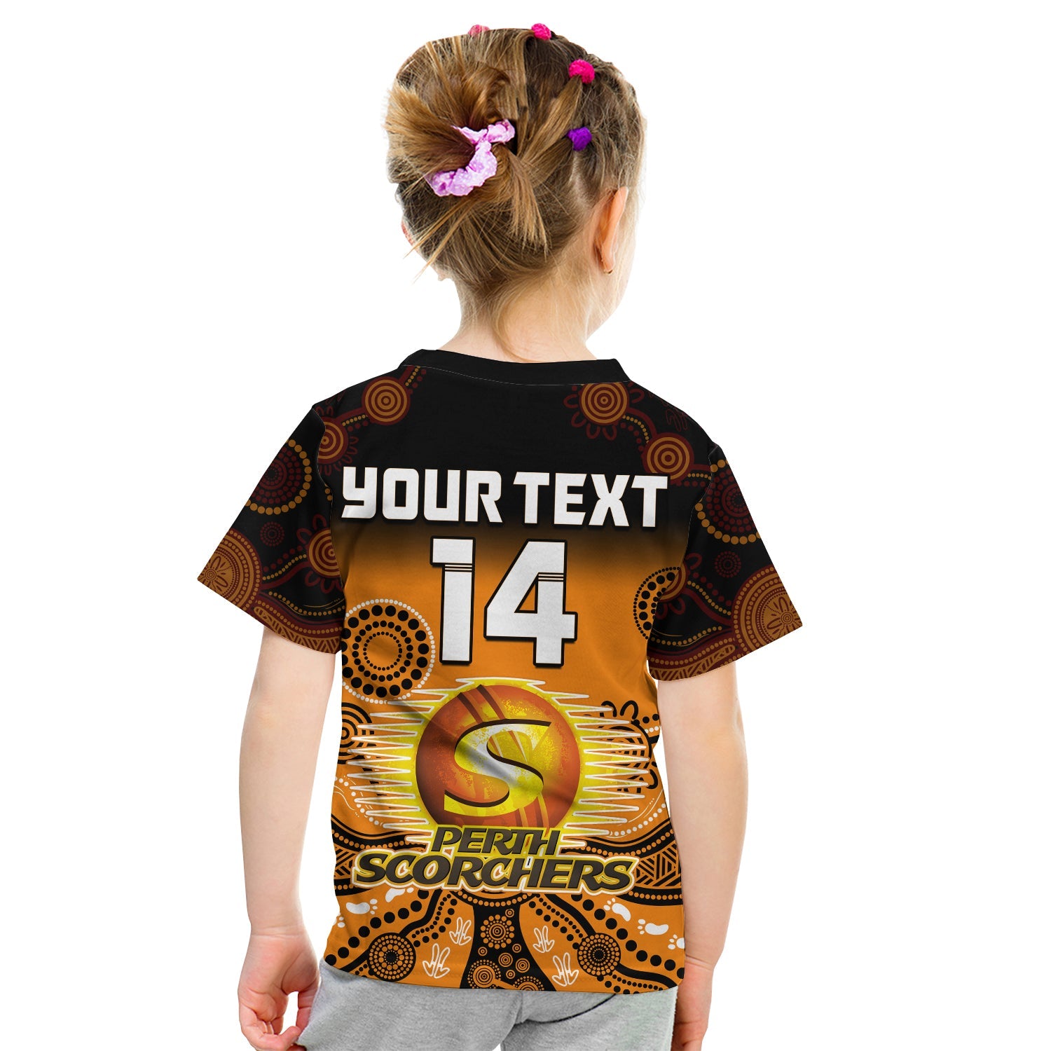 custom-text-and-number-perth-scorchers-t-shirt-kid-gradient-aboriginal-dot-painting