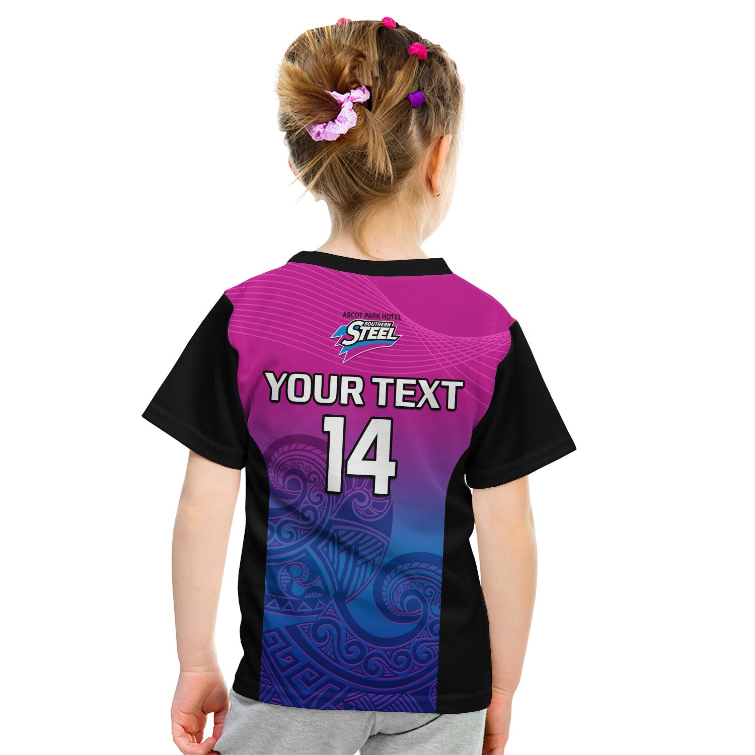 custom-text-and-number-aotearoa-netball-t-shirt-kid-southern-steel-2023-anz-premiership