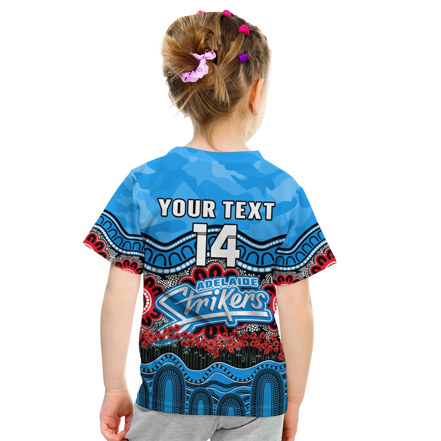 custom-text-and-number-adelaide-strikers-cricket-anzac-t-shirt-kid-poppy-aboriginal-camouflage