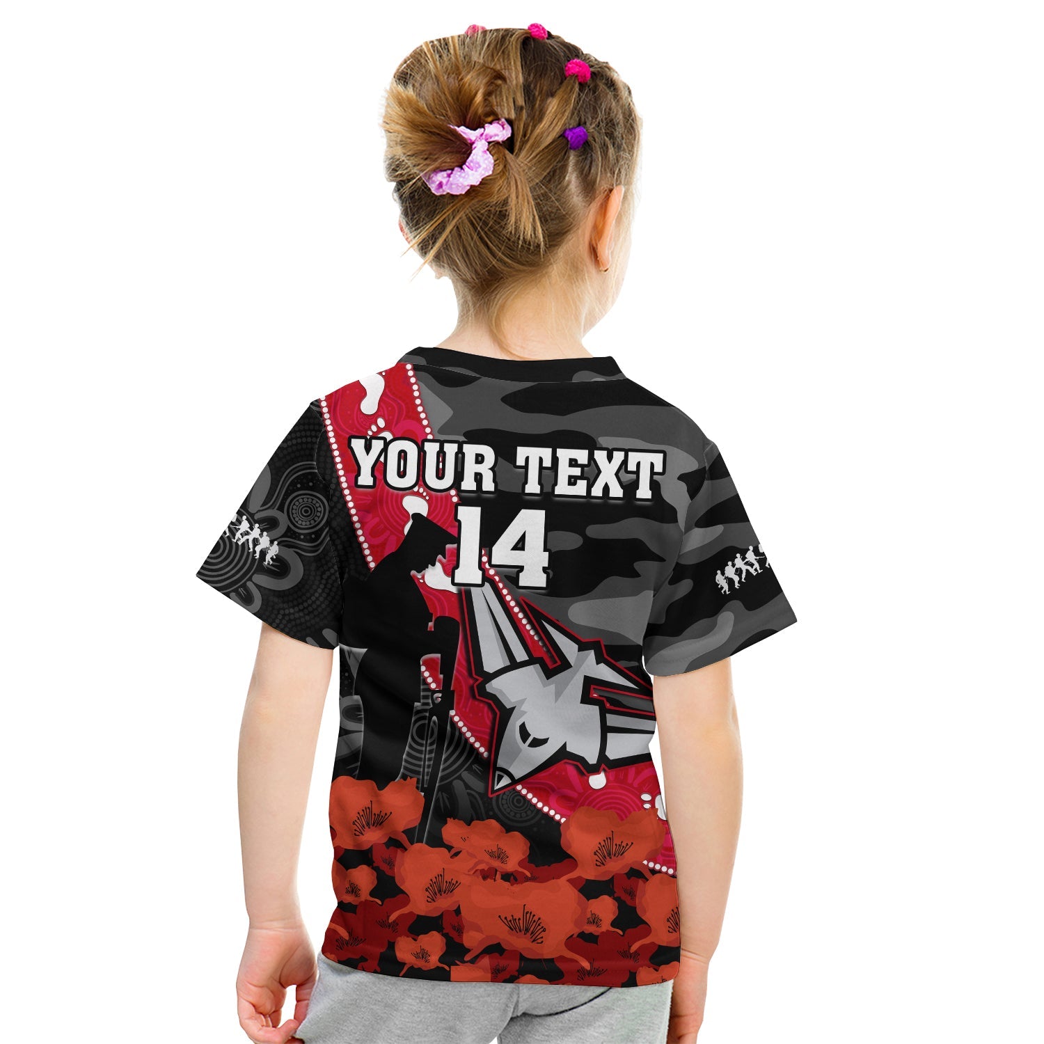 custom-text-and-number-essendon-football-anzac-2023-t-shirt-kid-bombers-aboriginal-mix-poppy-camouflage