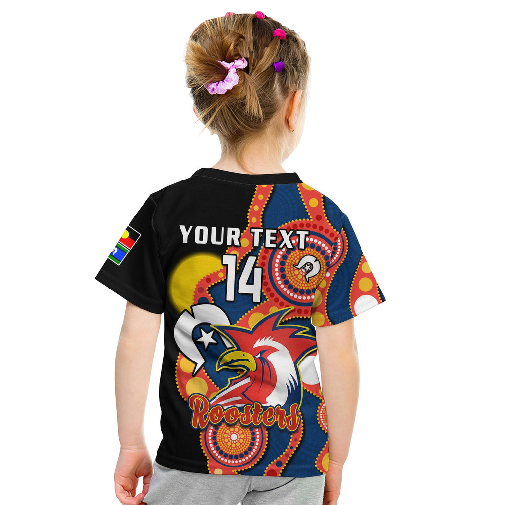 custom-text-and-number-roosters-rugby-naidoc-2023-t-shirt-kid-tricolours-for-our-elders-indigenous-art