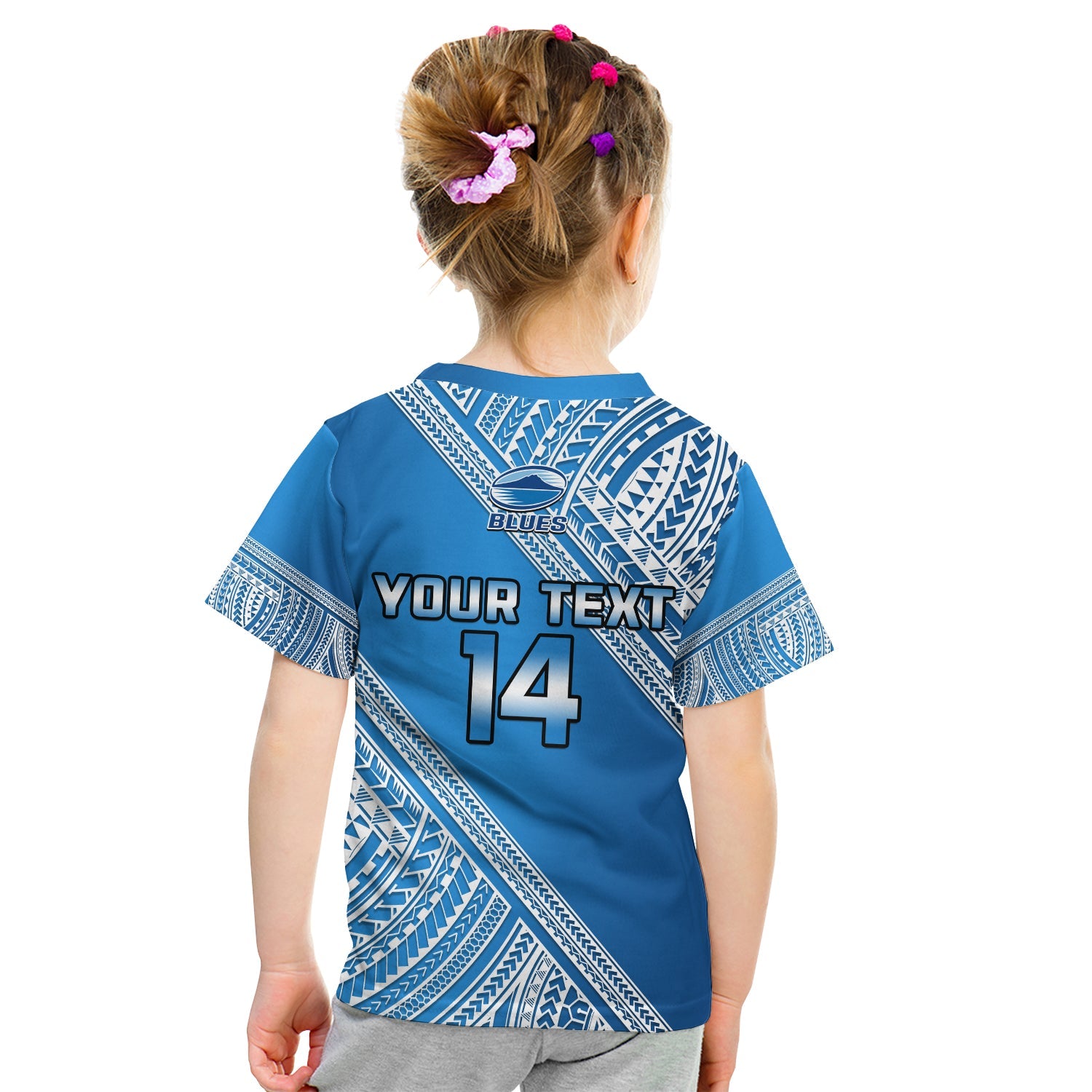 custom-text-and-number-blues-rugby-t-shirt-kid-aotearoa-super-auckland-polynesian-pattern