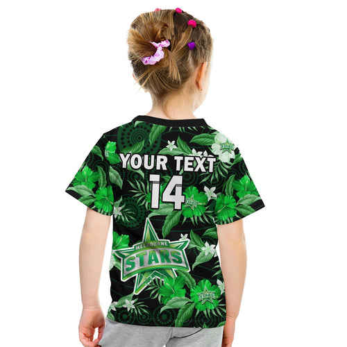 custom-text-and-number-melbourne-stars-cricket-t-shirt-kid-aboriginal-art-mix-tropical-flowers