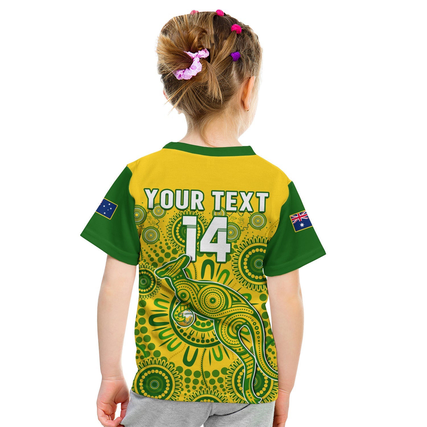 custom-text-and-number-australia-soccer-t-shirt-kid-socceroos-kangaroo-aussie-indigenous-national-color