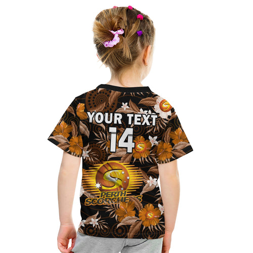 custom-text-and-number-perth-scorchers-cricket-t-shirt-kid-aboriginal-art-mix-tropical-flowers