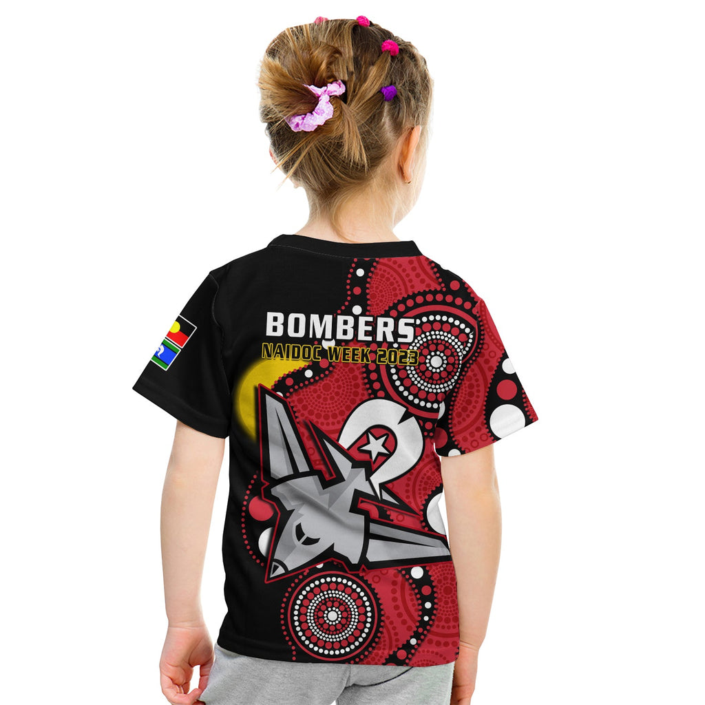 essendon-football-naidoc-2023-t-shirt-kid-bombers-for-our-elders-indigenous-art