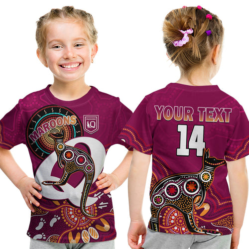 custom-text-and-number-maroons-rugby-t-shirt-kid-queensland-kangaroo-aboriginal-dot-paintings