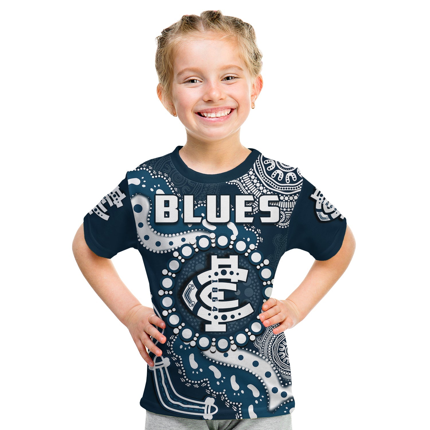 custom-text-and-number-carlton-football-t-shirt-kid-blues-1864-boomerang-indigenous-artsy