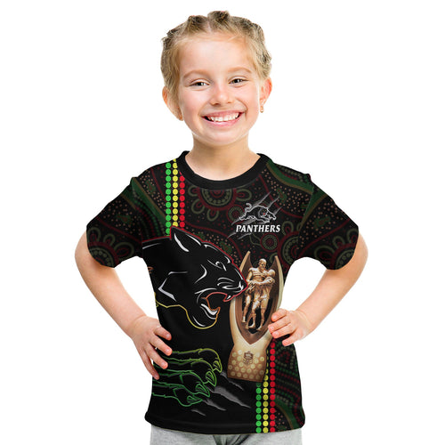 custom-text-and-number-panthers-rugby-t-shirt-kid-the-riff-2022-premiers-aboriginal-art