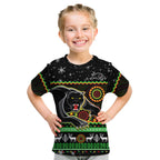 custom-personalised-panthers-christmas-t-shirt-kid-aboriginal-pattern-penrith-black-version