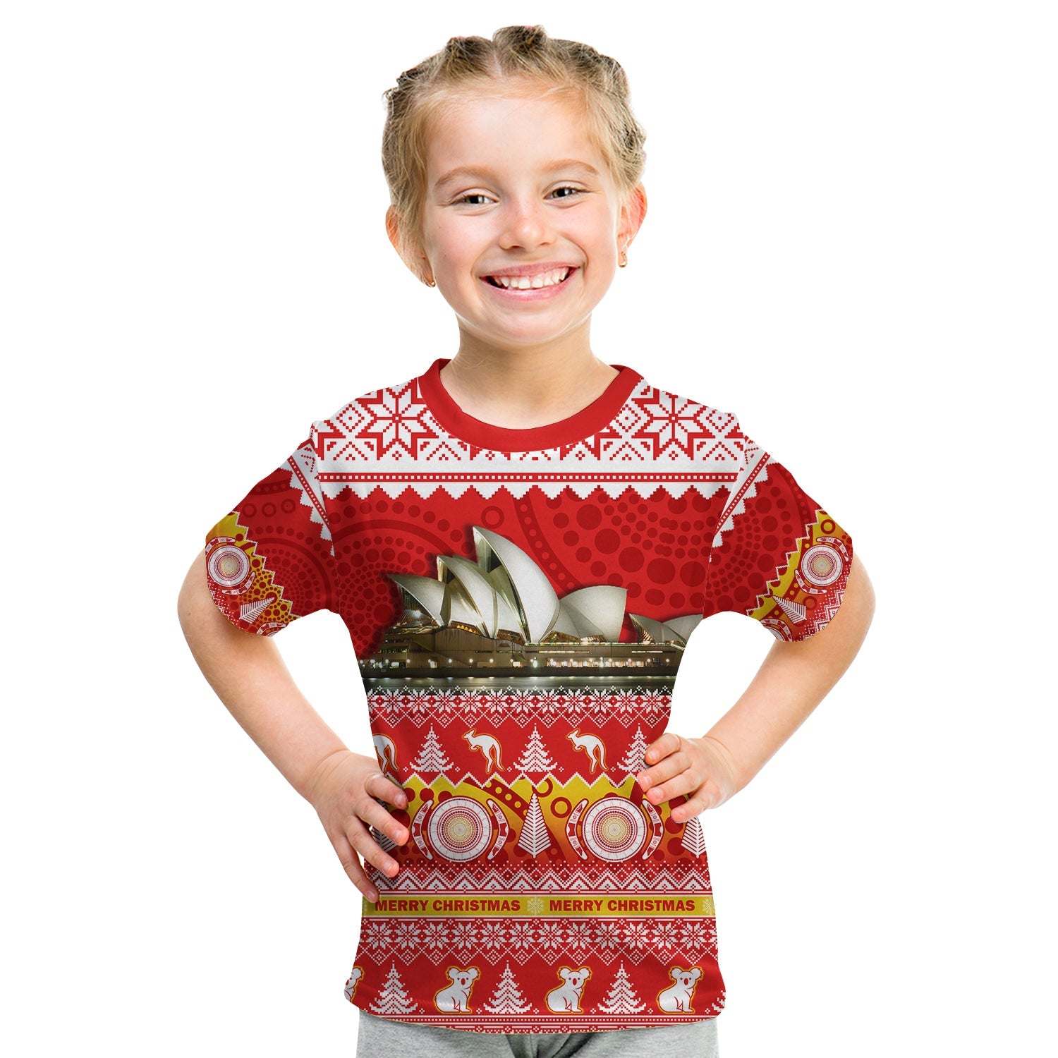 custom-personalised-australia-t-shirt-kid-sydney-opera-house-aboriginal-art-merry-christmas