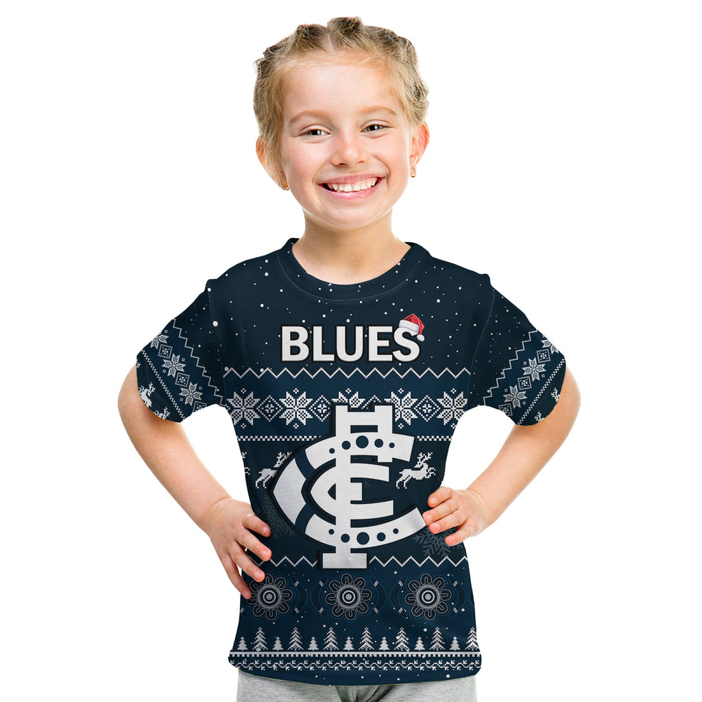 custom-personalised-carlton-football-t-shirt-kid-blues-indigenous-merry-christmas
