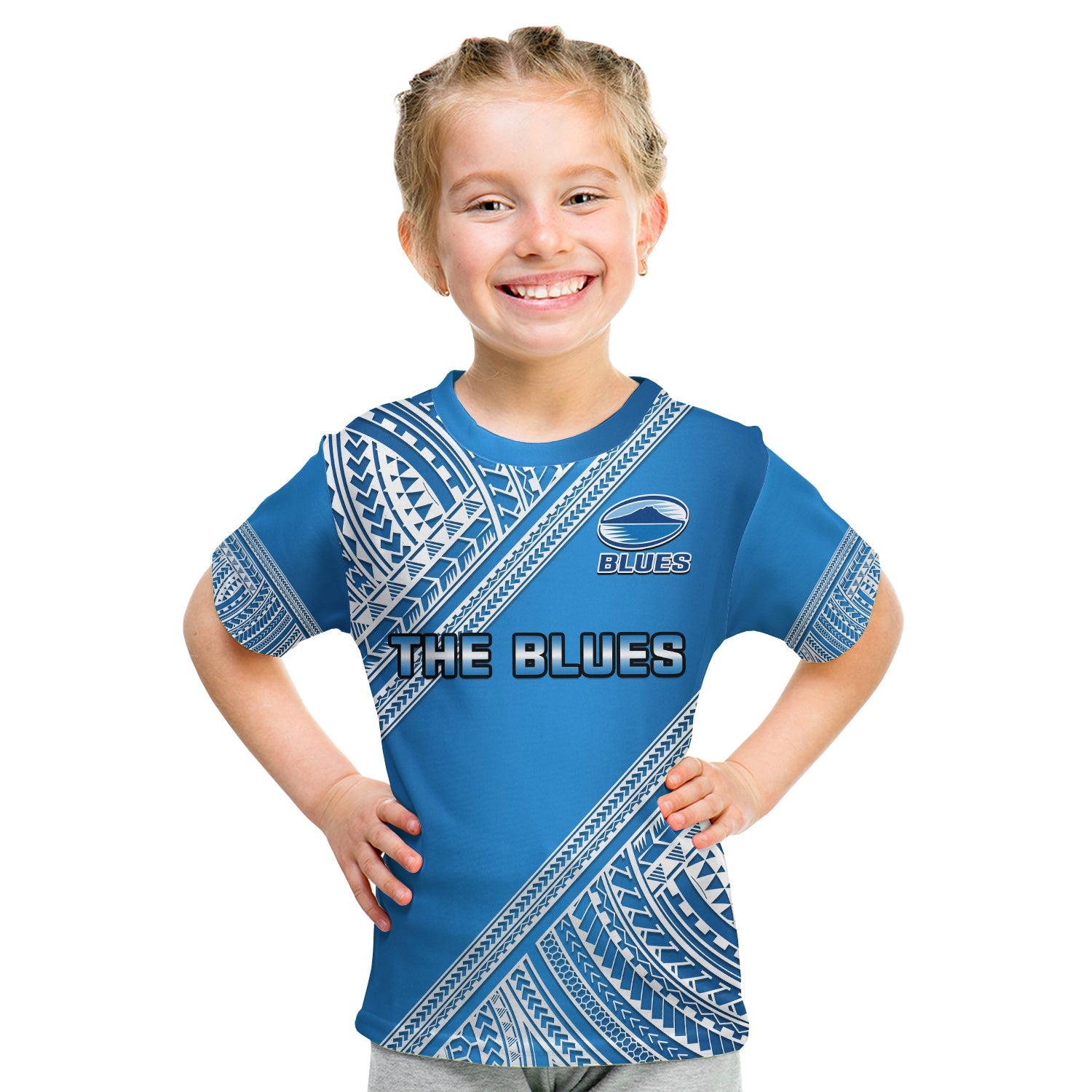 custom-text-and-number-blues-rugby-t-shirt-kid-aotearoa-super-auckland-polynesian-pattern